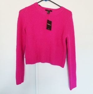 Hot Pink Cropped Sweater Forever21
